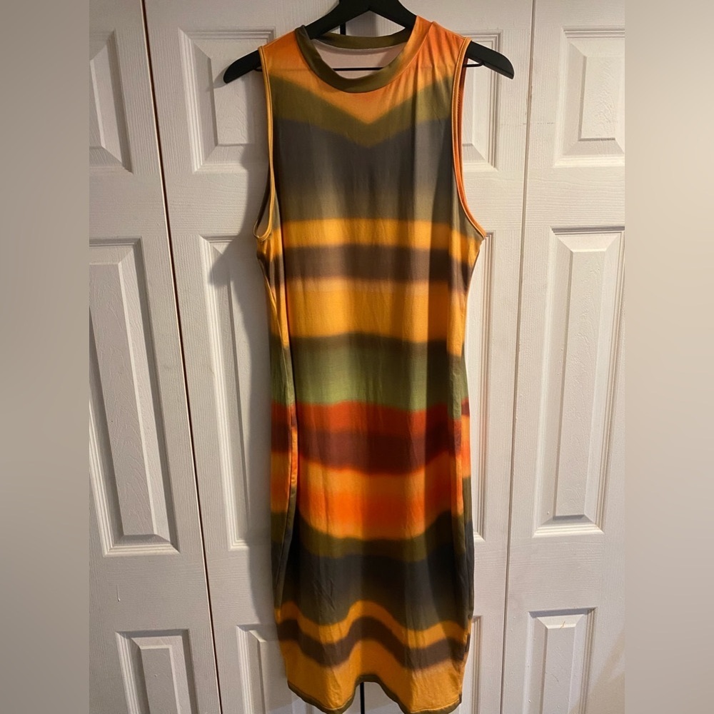 Striped body-con dress